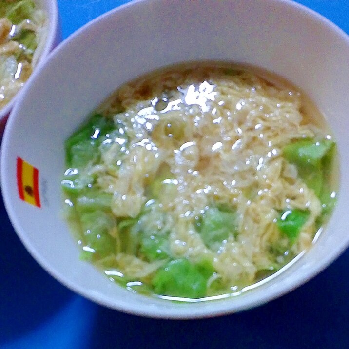 シャキシャキレタスの和風卵スープ